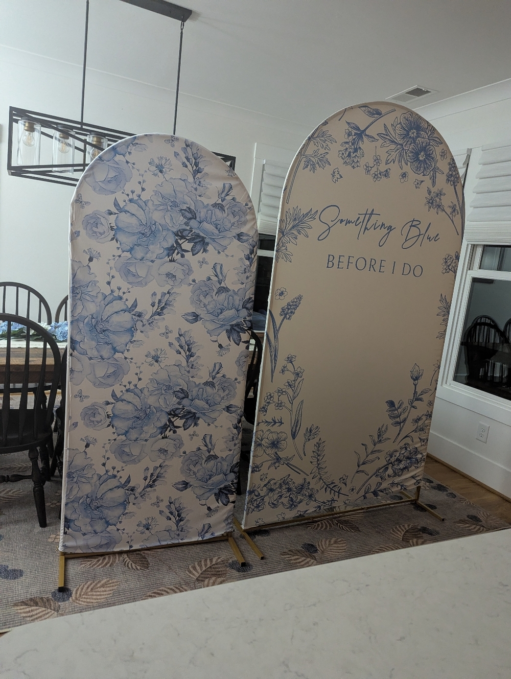 Amazon Blue Floral Arch Backdrop Cover - Picture 7 of 7